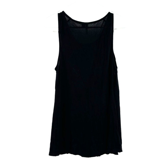 Elle size small black tank top sleeveless blouse ruffle detail down front center - Picture 2 of 5